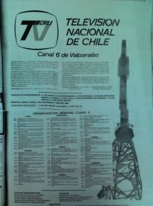 Aviso de TVN en El Mercurio de Valparaíso, un día antes de la inauguración del canal 6 de Valparaíso